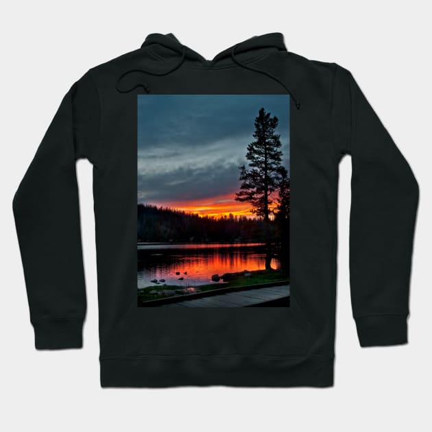 Mirror Lake Sunset Hoodie by valentina9